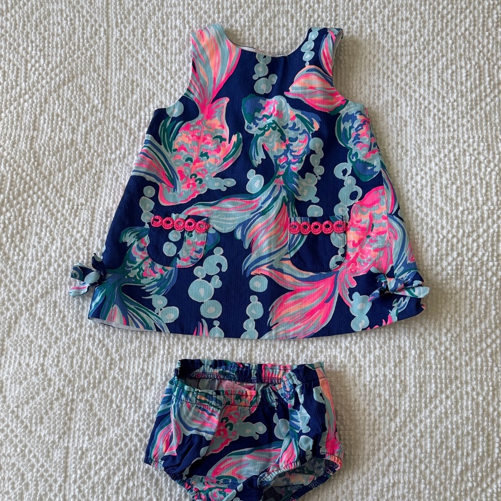 NWOT Lilly Pulitzer mini shift Baby Dress and Bloomers Set 18-24 M